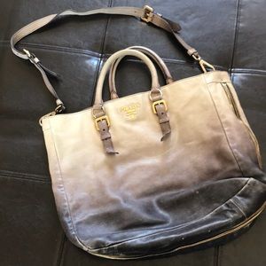 PRADA Large Zipper Ombré Leather Tote Handbag 👜